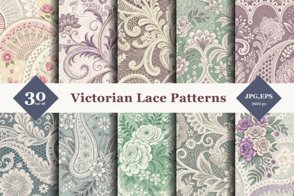 Download Victorian Lace Seamless Patterns 05 - Patterns Collection