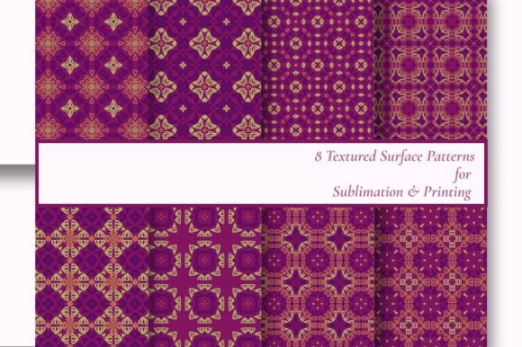 Download 8 Purple &amp; Gold Luxe Geometric Patterns - Patterns Collection