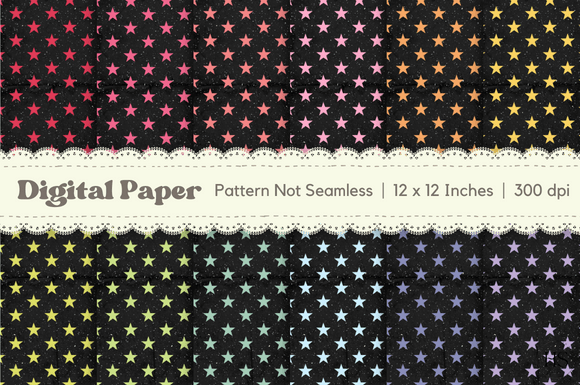 Download Black Grungy Texture Stars Digital Paper - Texture Collection