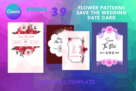Download Flower Patterns Save the Date Card - Patterns Collection