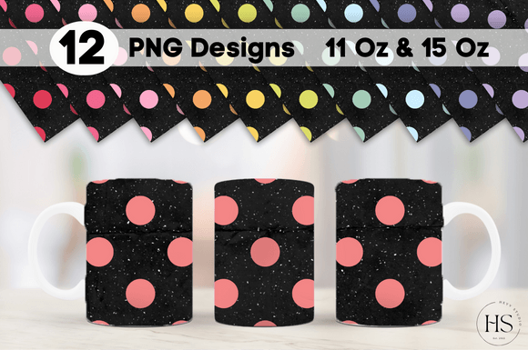Download 12 Grungy Texture Polka Mug Sublimation - Texture Collection