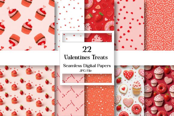 Download Valentines Treats Seamless Patterns Pack - Patterns Collection