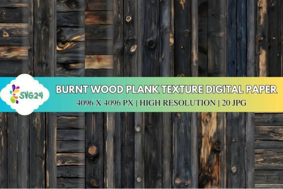 Download Burnt Wood Plank Texture Digital Paper - Texture Collection