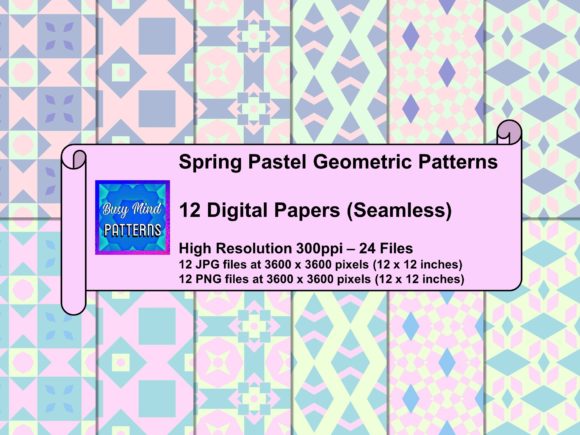 Download Spring Pastel Geometric Patterns Set - Patterns Collection